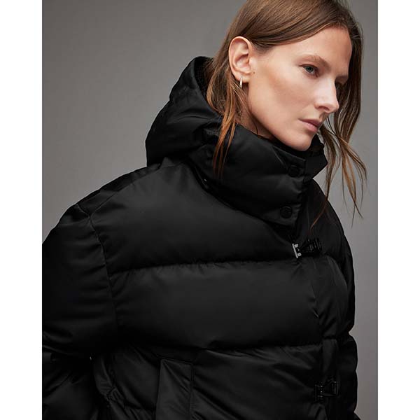 Allsaints Australia Womens Allais High Collar Quilted Puffer Jacket Black AU63-170